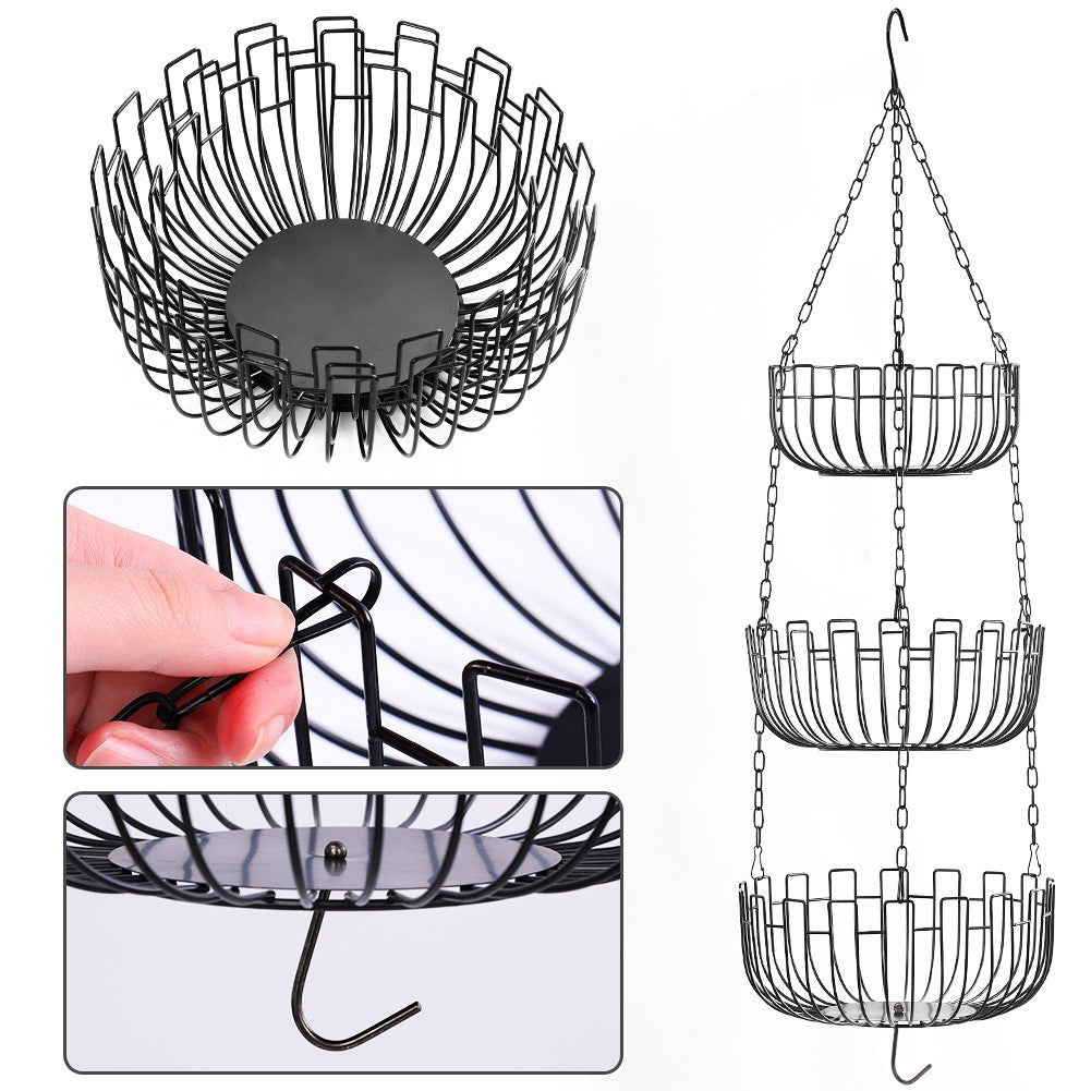 001-ZJD-SB1 3-Layer Hanging Basket Potted Plant Vegetable Fruit Basket (BPA-free, No FDA Certificate) 001-ZJD-SB1 3-Layer Hanging Basket Potted Plant Vegetable Fruit Basket (BPA-free, No FDA Certificate)